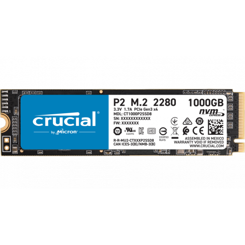 Фото SSD-диск Crucial P2 1TB M.2 (2280 PCI-E) NVMe x4 (CT1000P2SSD8)