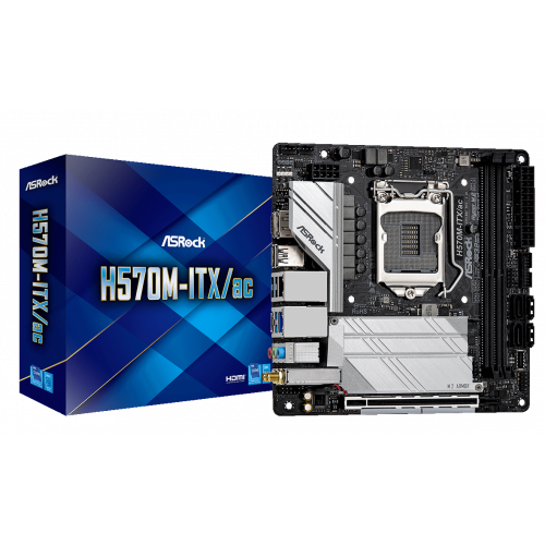 Photo Motherboard AsRock H570M-ITX/ac (s1200, Intel H570)