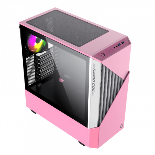 Photo GAMEMAX Contac COC ARGB Tempered Glass без БП White/Pink