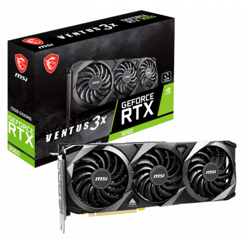 Photo Video Graphic Card MSI GeForce RTX 3060 VENTUS 3X 12288MB (RTX 3060 VENTUS 3X 12G)