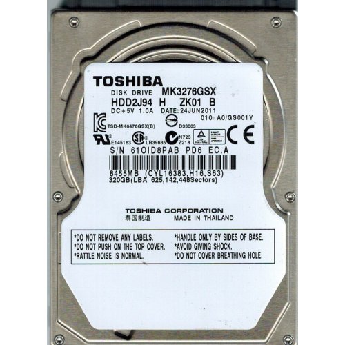 Продати Жорсткий диск Toshiba 320GB 8MB 5400RPM 2.5" (MK3276GSX) за Trade-In у інтернет-магазині Телемарт - Київ, Дніпро, Україна фото