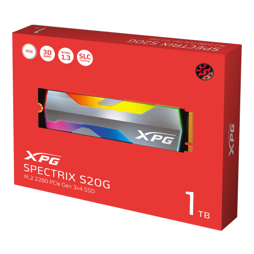 Купить SSD-диск ADATA XPG Spectrix S20G 3D NAND 1TB M.2 (2280 PCI-E) NVMe x4 (ASPECTRIXS20G-1T-C) с проверкой совместимости: обзор, характеристики, цена в Киеве, Днепре, Одессе, Харькове, Украине | интернет-магазин TELEMART.UA фото