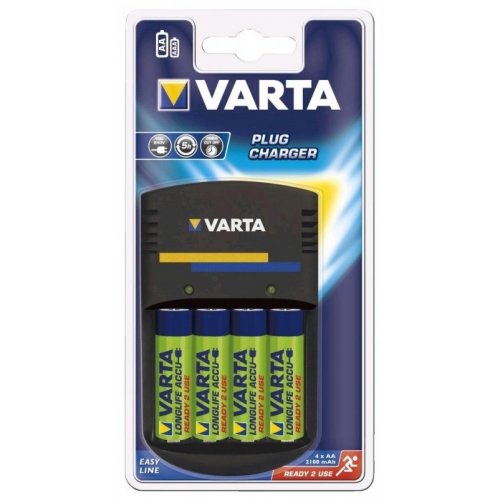 Купить Зарядное устройство VARTA Plug Charger + 4x56706 NI-MH AA 2100mAh - цена в Харькове, Киеве, Днепре, Одессе
в интернет-магазине Telemart фото