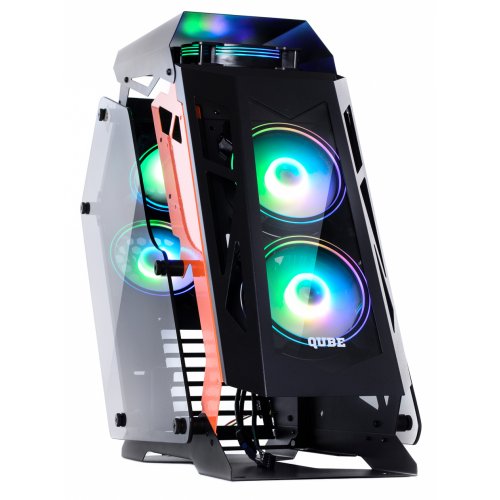 Продати Корпус QUBE Stalker Tempered Glass без БП (STALKER_FMBU3) Black/Orange за Trade-In у інтернет-магазині Телемарт - Київ, Дніпро, Україна фото