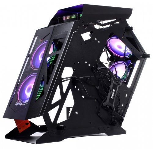 Продати Корпус QUBE Stalker Tempered Glass без БП (STALKER_FMBU3) Black/Orange за Trade-In у інтернет-магазині Телемарт - Київ, Дніпро, Україна фото