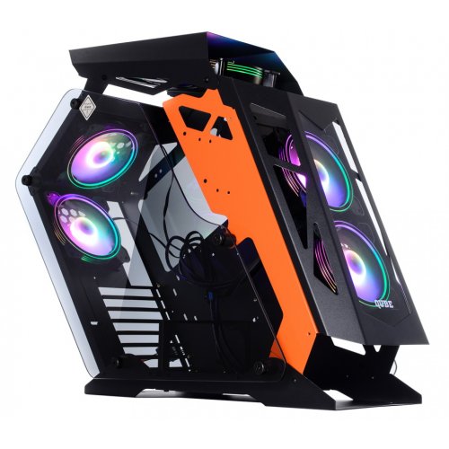 Продати Корпус QUBE Stalker Tempered Glass без БП (STALKER_FMBU3) Black/Orange за Trade-In у інтернет-магазині Телемарт - Київ, Дніпро, Україна фото