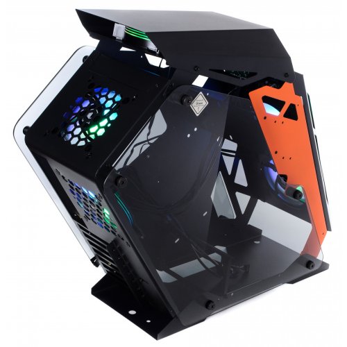 Продати Корпус QUBE Stalker Tempered Glass без БП (STALKER_FMBU3) Black/Orange за Trade-In у інтернет-магазині Телемарт - Київ, Дніпро, Україна фото