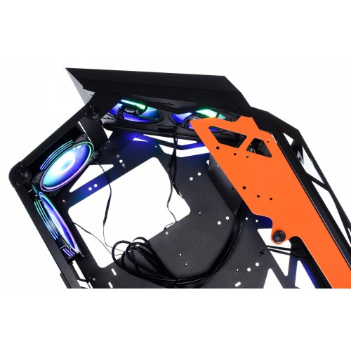Продати Корпус QUBE Stalker Tempered Glass без БП (STALKER_FMBU3) Black/Orange за Trade-In у інтернет-магазині Телемарт - Київ, Дніпро, Україна фото