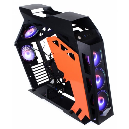 Продать Корпус QUBE Stalker Max Tempered Glass без БП (STALKER_FMBE3) Black/Orange по Trade-In интернет-магазине Телемарт - Киев, Днепр, Украина фото