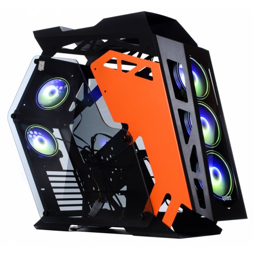 Продать Корпус QUBE Stalker Max Tempered Glass без БП (STALKER_FMBE3) Black/Orange по Trade-In интернет-магазине Телемарт - Киев, Днепр, Украина фото