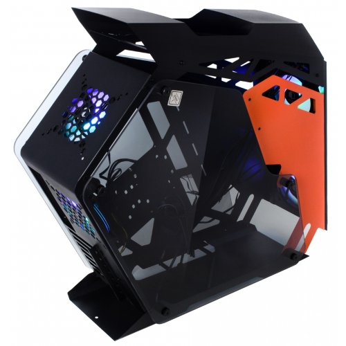 Продать Корпус QUBE Stalker Max Tempered Glass без БП (STALKER_FMBE3) Black/Orange по Trade-In интернет-магазине Телемарт - Киев, Днепр, Украина фото