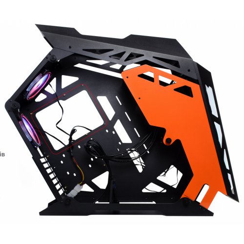 Продать Корпус QUBE Stalker Max Tempered Glass без БП (STALKER_FMBE3) Black/Orange по Trade-In интернет-магазине Телемарт - Киев, Днепр, Украина фото