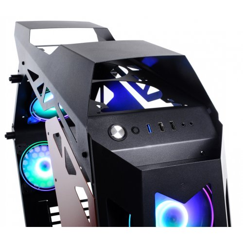 Продать Корпус QUBE Stalker Max Tempered Glass без БП (STALKER_FMBE3) Black/Orange по Trade-In интернет-магазине Телемарт - Киев, Днепр, Украина фото