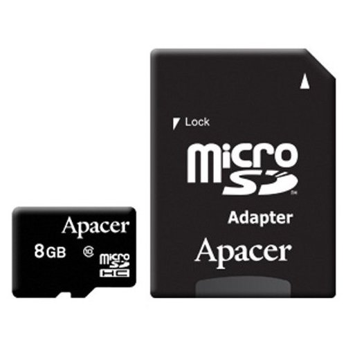 Купить Карта памяти Apacer microSDHC 8GB Class 10 (с адаптером) (AP8GMCSH10-R) - цена в Харькове, Киеве, Днепре, Одессе
в интернет-магазине Telemart фото