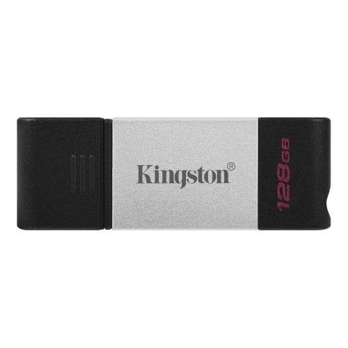 Купити Накопичувач Kingston DataTraveler 80 128GB USB Type-C (DT80/128GB) Black/Grey - ціна в Києві, Львові, Вінниці, Хмельницькому, Франківську, Україні | інтернет-магазин TELEMART.UA фото