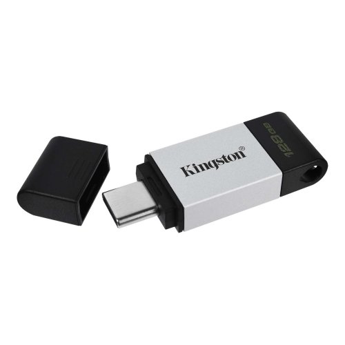 Купити Накопичувач Kingston DataTraveler 80 128GB USB Type-C (DT80/128GB) Black/Grey - ціна в Києві, Львові, Вінниці, Хмельницькому, Франківську, Україні | інтернет-магазин TELEMART.UA фото