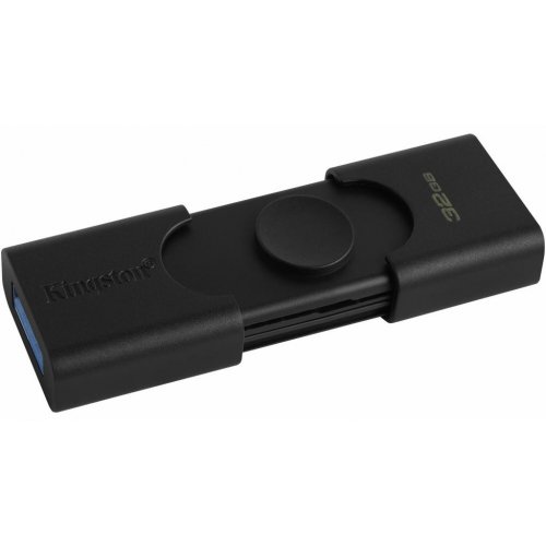 Купити Накопичувач Kingston DataTraveler Duo 32GB USB Type-C/USB 3.2 (DTDE/32GB) Black - ціна в Києві, Львові, Вінниці, Хмельницькому, Франківську, Україні | інтернет-магазин TELEMART.UA фото