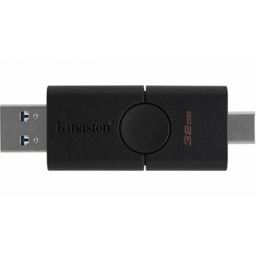 Купити Накопичувач Kingston DataTraveler Duo 32GB USB Type-C/USB 3.2 (DTDE/32GB) Black - ціна в Києві, Львові, Вінниці, Хмельницькому, Франківську, Україні | інтернет-магазин TELEMART.UA фото