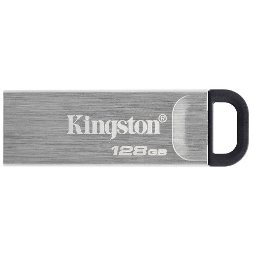 Купить Накопитель Kingston DataTraveler Kyson 128GB USB 3.2 (DTKN/128GB) Silver/Black - цена в Харькове, Киеве, Днепре, Одессе
в интернет-магазине Telemart фото