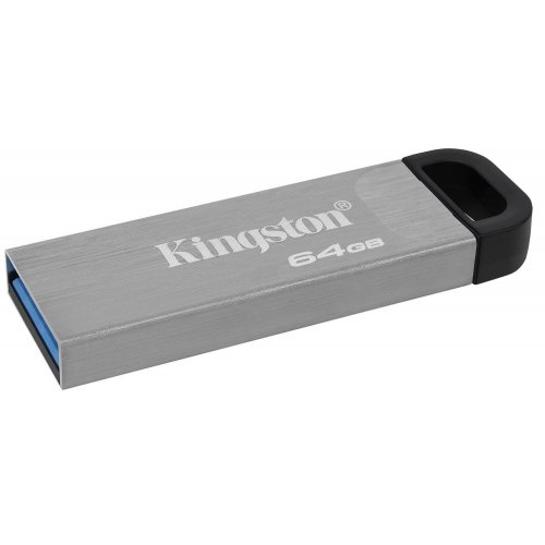 Купить Накопитель Kingston DataTraveler Kyson 64GB USB 3.2 (DTKN/64GB) Silver/Black - цена в Харькове, Киеве, Днепре, Одессе
в интернет-магазине Telemart фото