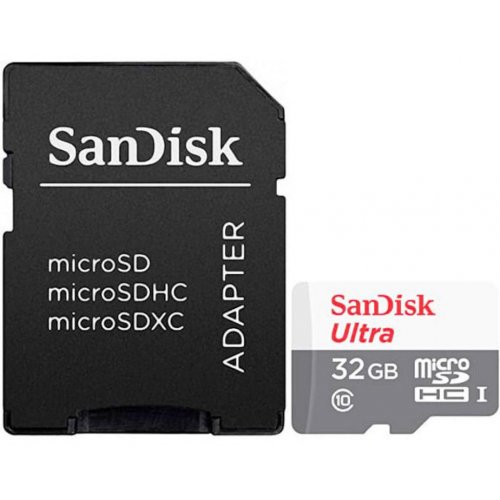 Купить Карта памяти SanDisk microSDHC Ultra 32GB Class 10 UHS-I (с адаптером) (SDSQUNR-032G-GN3MA) - цена в Харькове, Киеве, Днепре, Одессе
в интернет-магазине Telemart фото