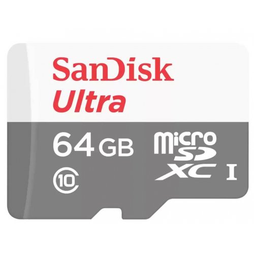 Купить Карта памяти SanDisk microSDXC Ultra 64GB Class 10 UHS-I (SDSQUNR-064G-GN3MN) - цена в Харькове, Киеве, Днепре, Одессе
в интернет-магазине Telemart фото