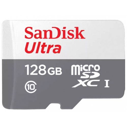 Купить Карта памяти SanDisk microSDXC Ultra 128GB Class 10 UHS-I (SDSQUNR-128G-GN6MN) - цена в Харькове, Киеве, Днепре, Одессе
в интернет-магазине Telemart фото