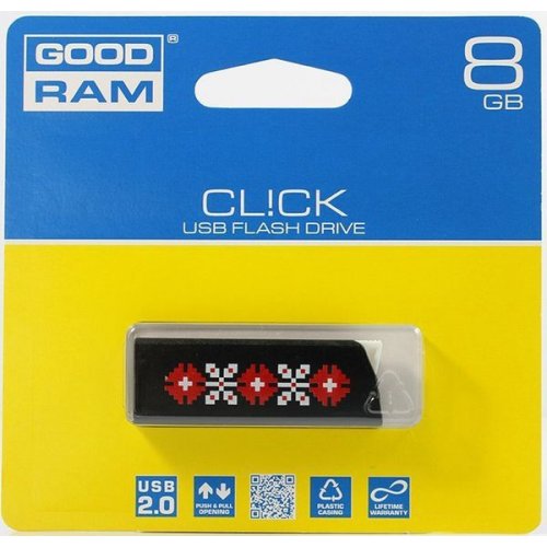 Купити Накопичувач GoodRAM Cl!ck UKRAINE 8GB Black (PD8GH2GRCLKR9L) - ціна в Києві, Львові, Вінниці, Хмельницькому, Франківську, Україні | інтернет-магазин TELEMART.UA фото