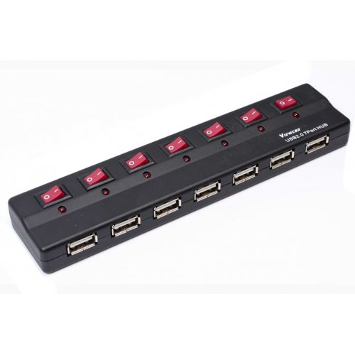 Купить USB-хаб Viewcon Hub USB 2.0 7-ports with power switches (VE411) Black - цена в Харькове, Киеве, Днепре, Одессе
в интернет-магазине Telemart фото