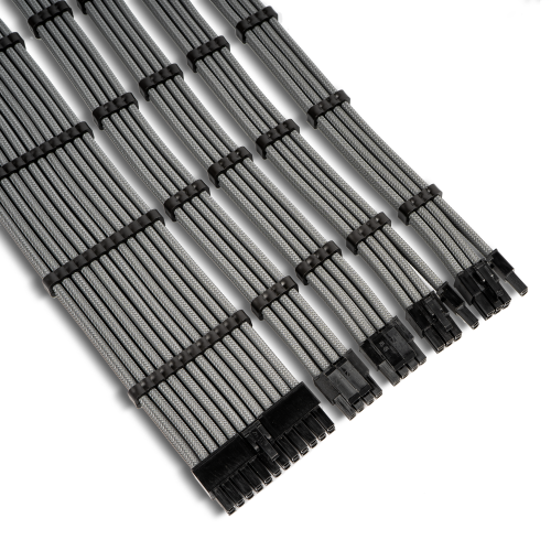 Купити Набір кастомних кабелів живлення EVOLVE Custom PSU Cable Kit 0.3m (EV-PSUMF-03Gr) Grey - ціна в Києві, Львові, Вінниці, Хмельницькому, Франківську, Україні | інтернет-магазин TELEMART.UA фото