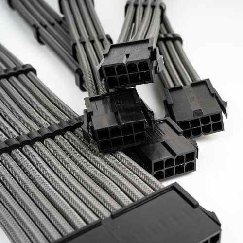 Купити Набір кастомних кабелів живлення EVOLVE Custom PSU Cable Kit 0.3m (EV-PSUMF-03Gr) Grey - ціна в Києві, Львові, Вінниці, Хмельницькому, Франківську, Україні | інтернет-магазин TELEMART.UA фото