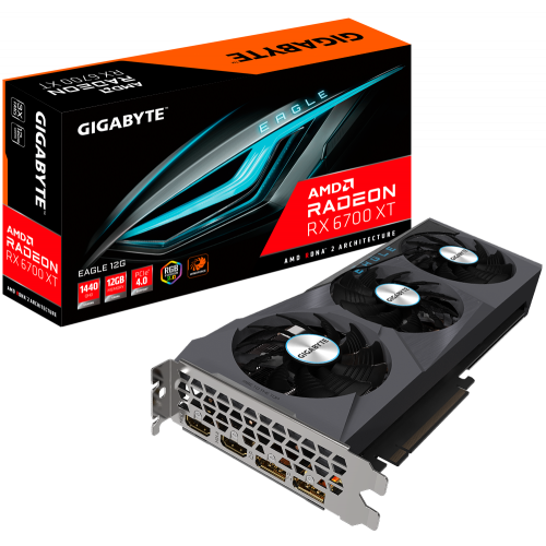 Photo Video Graphic Card Gigabyte Radeon RX 6700 XT EAGLE 12288MB (GV-R67XTEAGLE-12GD)