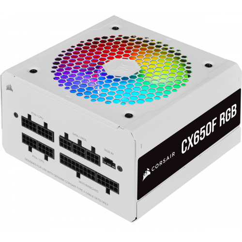 Фото Блок живлення Corsair CX650F RGB 650W (CP-9020226-EU) White