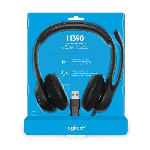 Купити Навушники Logitech H390 (981-000406) Black - ціна в Києві, Львові, Вінниці, Хмельницькому, Франківську, Україні | інтернет-магазин TELEMART.UA фото