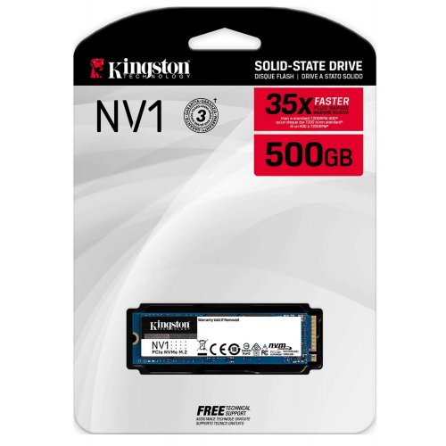 Фото Kingston NV1 500GB M.2 (2280 PCI-E) NVMe x4 (SNVS/500G)