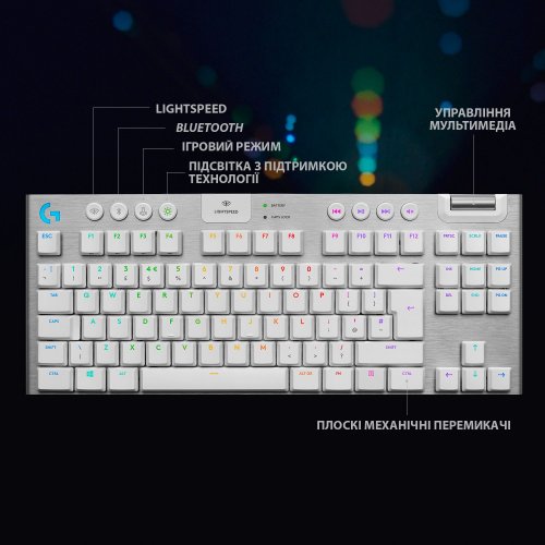 Фото Клавиатура Logitech G915 TKL Lightspeed RGB GL Tactile (920-009664) White