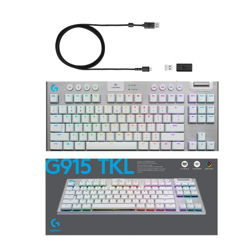 Фото Клавиатура Logitech G915 TKL Lightspeed RGB GL Tactile (920-009664) White