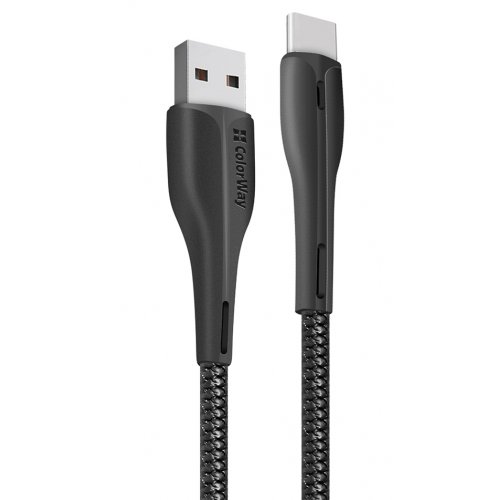 

Кабель ColorWay USB to USB Type-C LED 2.4A 1m (CW-CBUC034-BK) Black