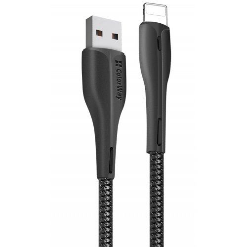 

Кабель ColorWay USB to Lightning LED 2.4A 1m (CW-CBUL034-BK) Black