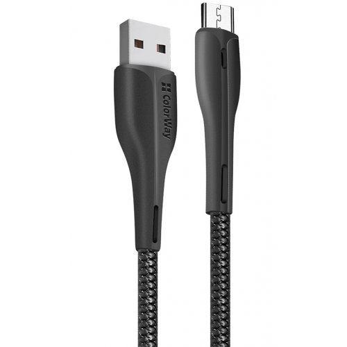 

Кабель ColorWay USB to microUSB LED 2.4A 1m (CW-CBUM034-BK) Black