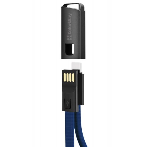 Купить Кабель ColorWay USB to USB Type-C 2.4A 0.22m (CW-CBUC023-BL) Blue - цена в Харькове, Киеве, Днепре, Одессе
в интернет-магазине Telemart фото