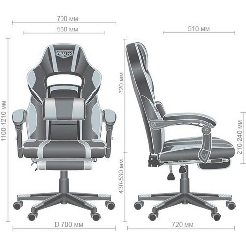Ігрове крісло VR Racer Dexter Webster (545086) Black/Red купити в Україні | Telemart фото