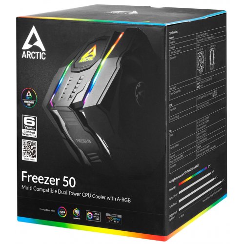 Продати Кулер Arctic Freezer 50 with ARGB Controller (ACFRE00080A) за Trade-In у інтернет-магазині Телемарт - Київ, Дніпро, Україна фото