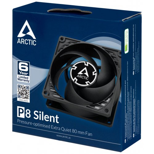 Купить Кулер для корпуса Arctic P8 Silent (ACFAN00152A) Black с проверкой совместимости: обзор, характеристики, цена в Киеве, Днепре, Одессе, Харькове, Украине | интернет-магазин TELEMART.UA фото