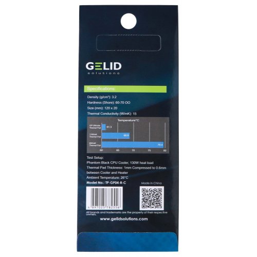 Купить Термопрокладка GELID Solutions GP-Ultimate 120 x 20 mm (1mm) (TP-GP04-R-B) - цена в Харькове, Киеве, Днепре, Одессе
в интернет-магазине Telemart фото