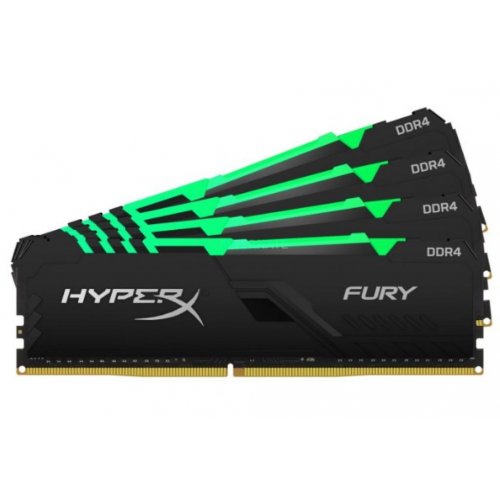 Фото HyperX DDR4 64GB (4x16GB) 3600Mhz Fury RGB (HX436C18FB4AK4/64)