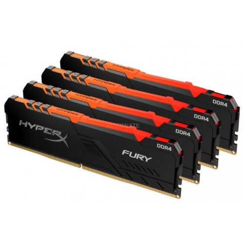 Photo RAM HyperX DDR4 64GB (4x16GB) 3600Mhz Fury RGB (HX436C18FB4AK4/64)