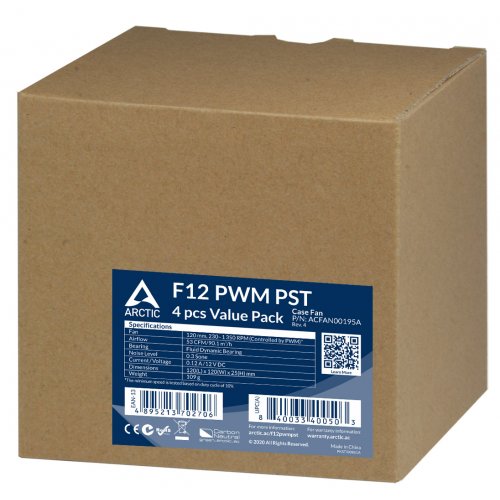 Продати Набір кулерів для корпусу Arctic F12 PWM PST (4-Fan Pack) (ACFAN00195A) Black/White за Trade-In у інтернет-магазині Телемарт - Київ, Дніпро, Україна фото