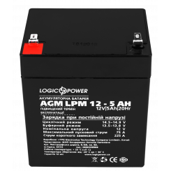 Фото Акумуляторна батарея LogicPower 12V 5 Ah AGM LPM (LP3861)