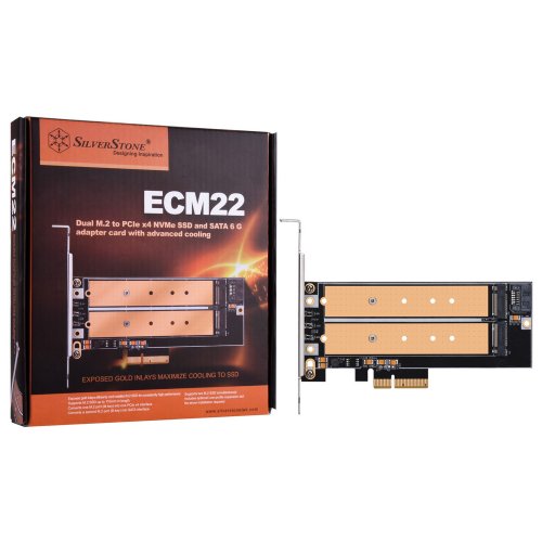 Купить Адаптер SilverStone ECM22 PCI-E x4 to M.2 + SATA (SST-ECM22) - цена в Харькове, Киеве, Днепре, Одессе
в интернет-магазине Telemart фото